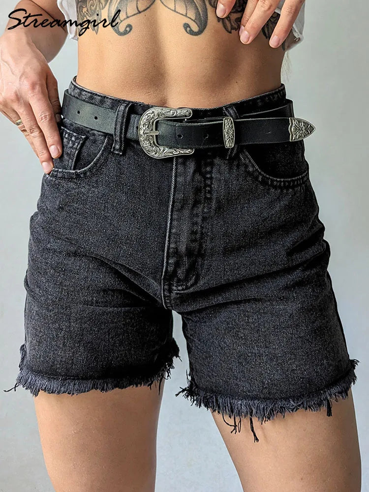 Streamgirl Blue Women's Denim Shorts Summer High Waist Casual Chic Loose Jean Shorts For Women Summer 2026 Denim Short Femme
